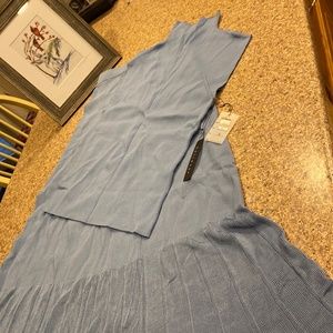NWT Amore Knitwear Blue Skirt and Top Set Medium Stretchy